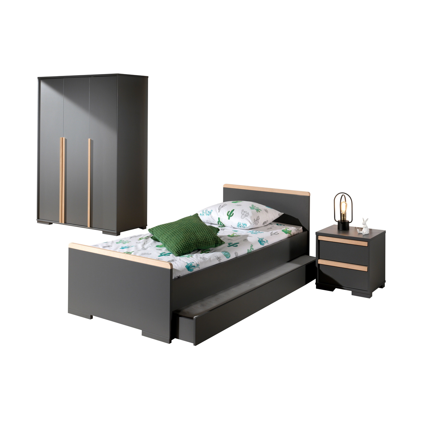 Kinderzimmer London 4-teilig Set Anthrazit, 3