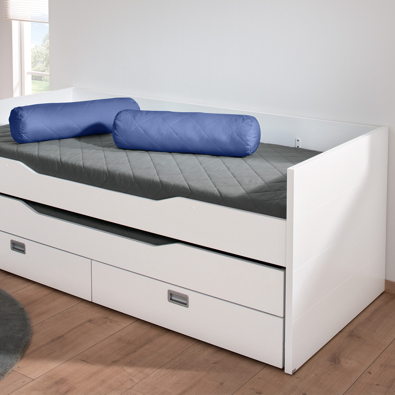 Kissenrolle aus Baumwolle Dunkelblau