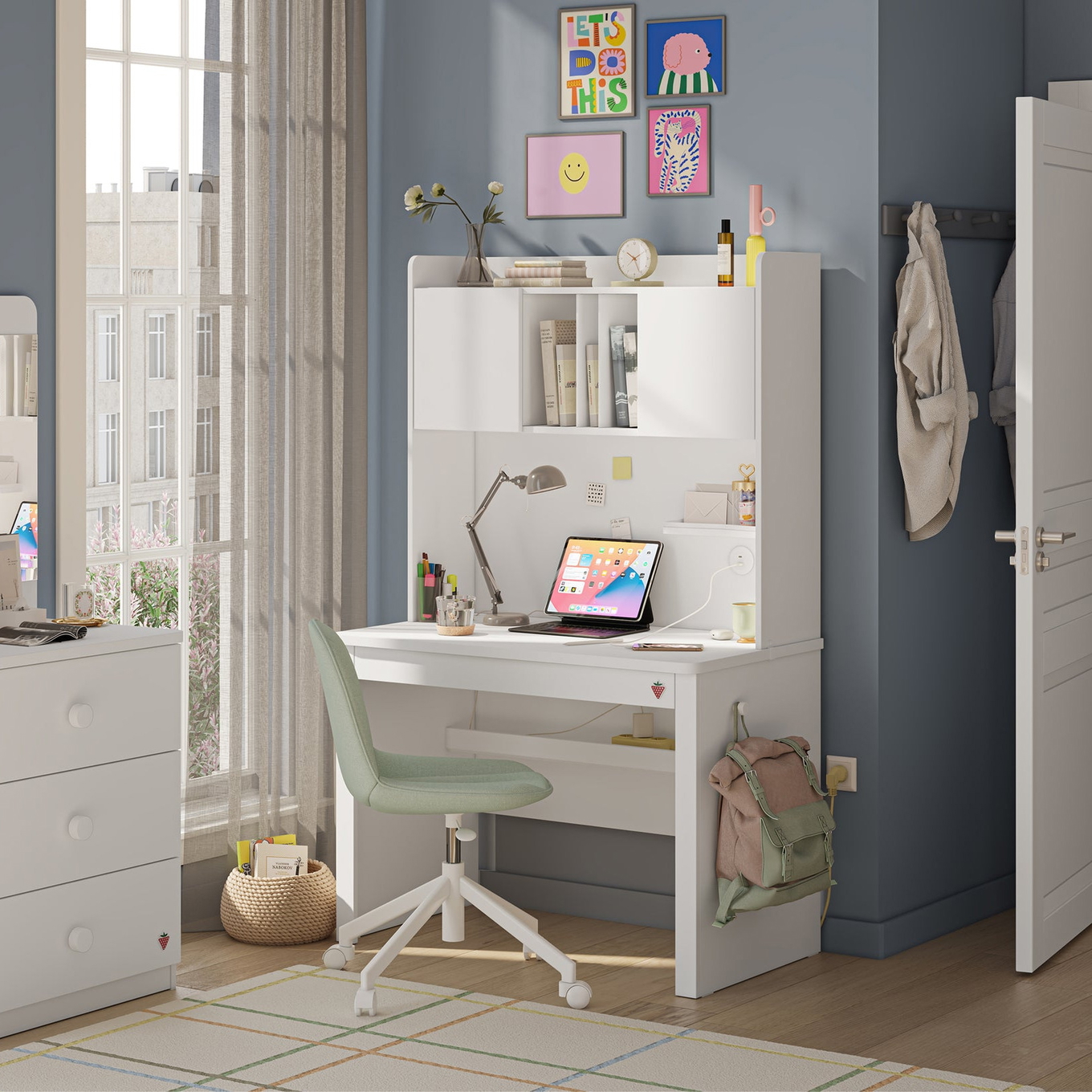 Schreibtischaufsatz Varia White Klein 3