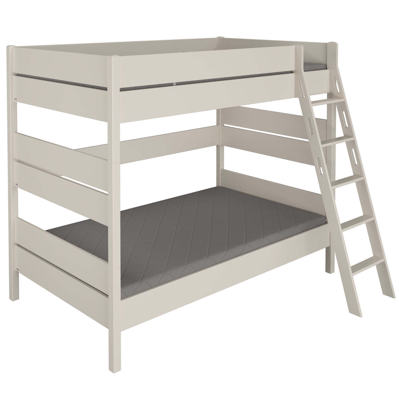 Hohes Etagenbett Tiago Beige, mit Schrägleiter, 120 x 200 cm