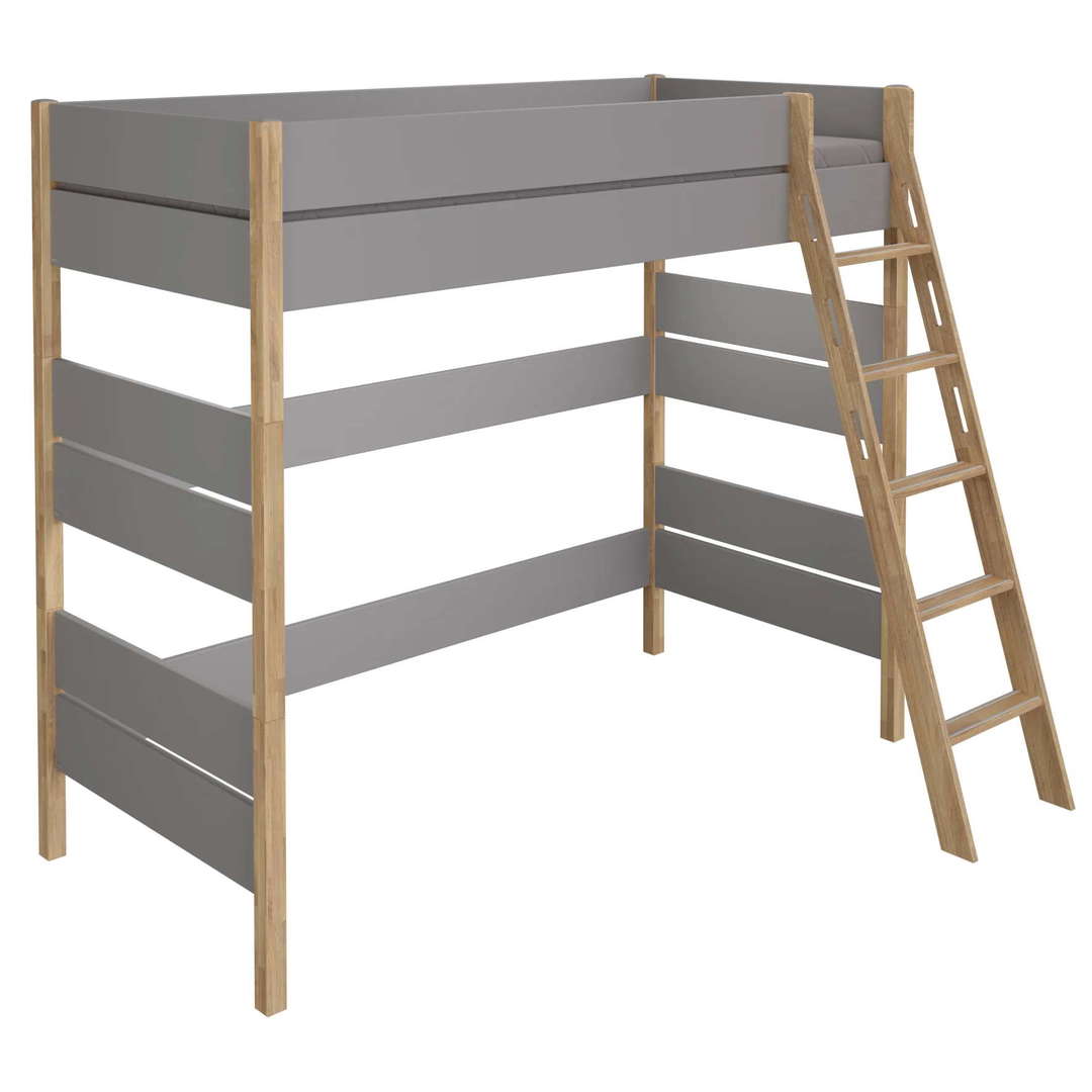 Hochbett Sten Grau, mit Schrägleiter
