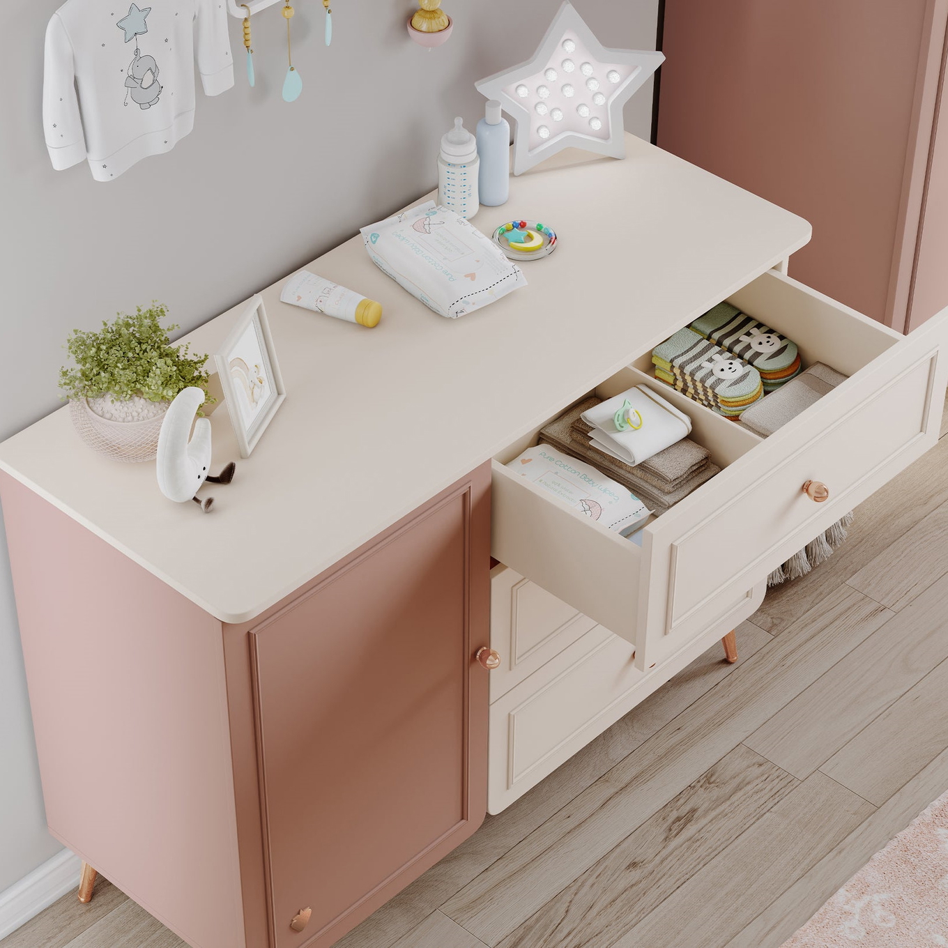 Kommode Elegance mit Schubladen, 1-türig 4