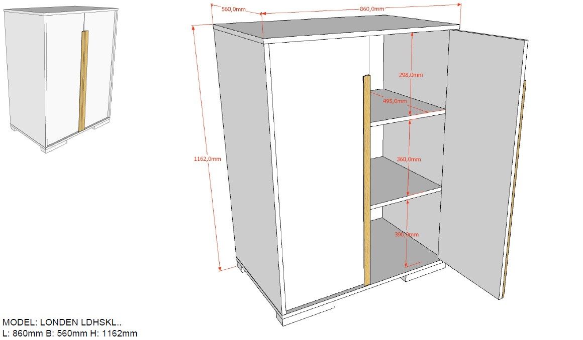 Schrank London Weiss 5