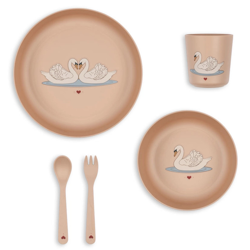 Geschirrset Schwäne