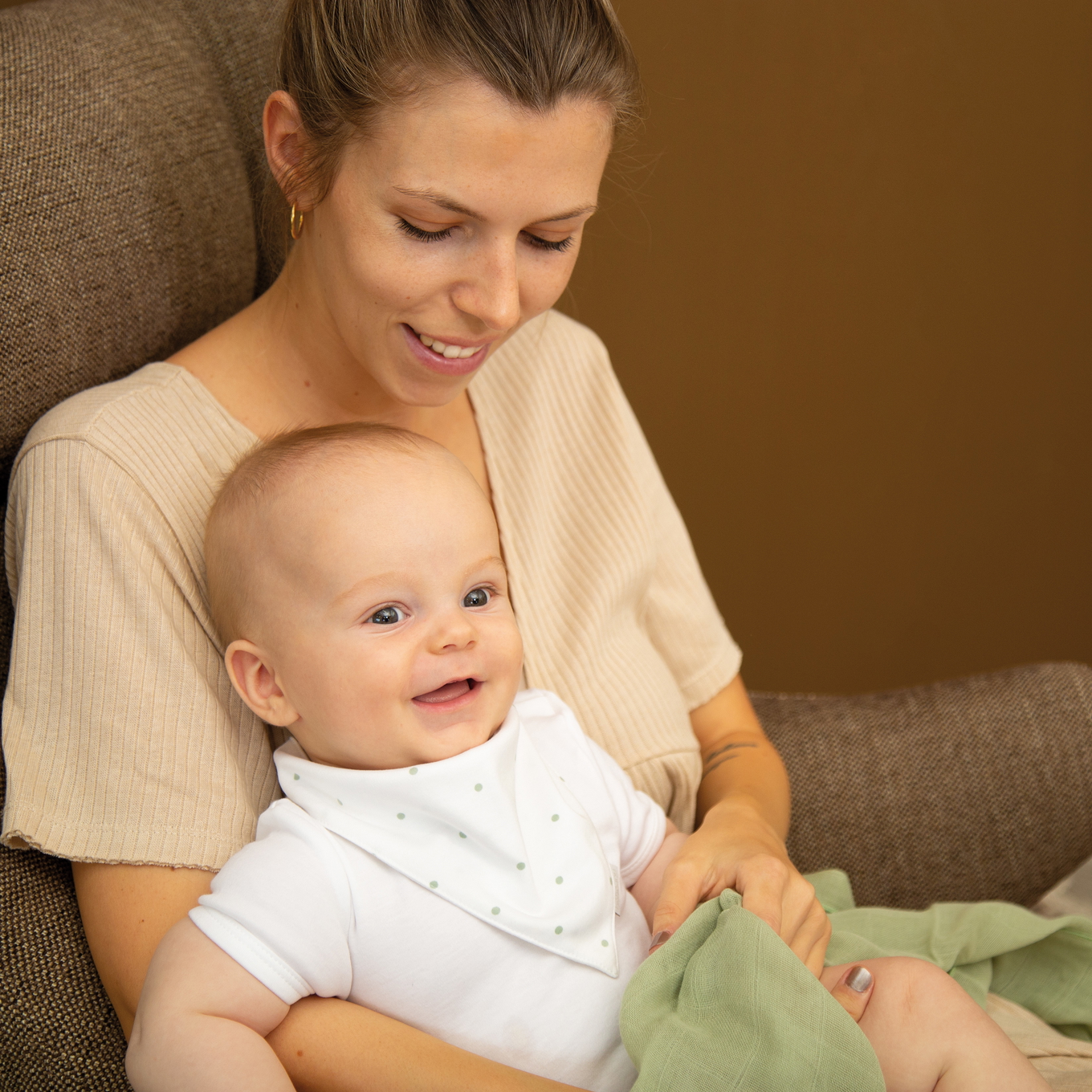 Gaze Spucktuch Uni Khaki #2