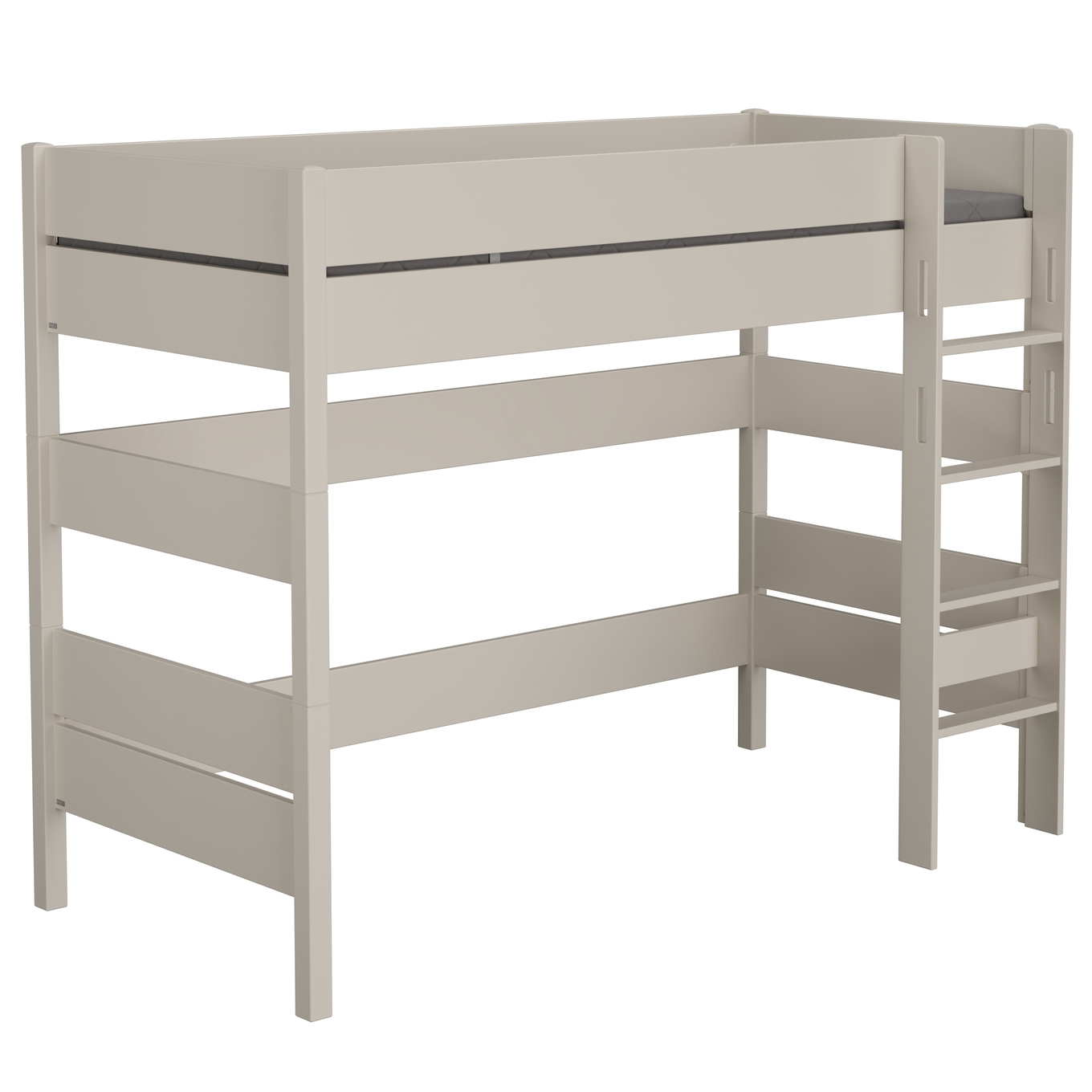 Mittelhohes Bett Tiago Beige, mit gerader Leiter, 120 x 200 cm