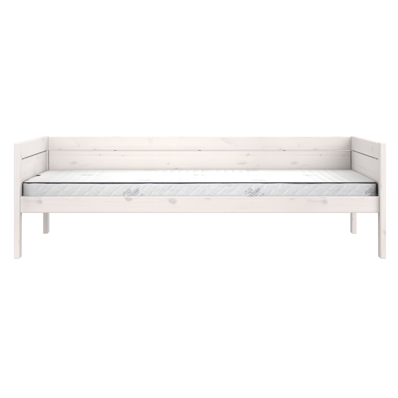 Basisbett 120 Lifetime Deluxe Lattenrost, Weiss lasiert #2