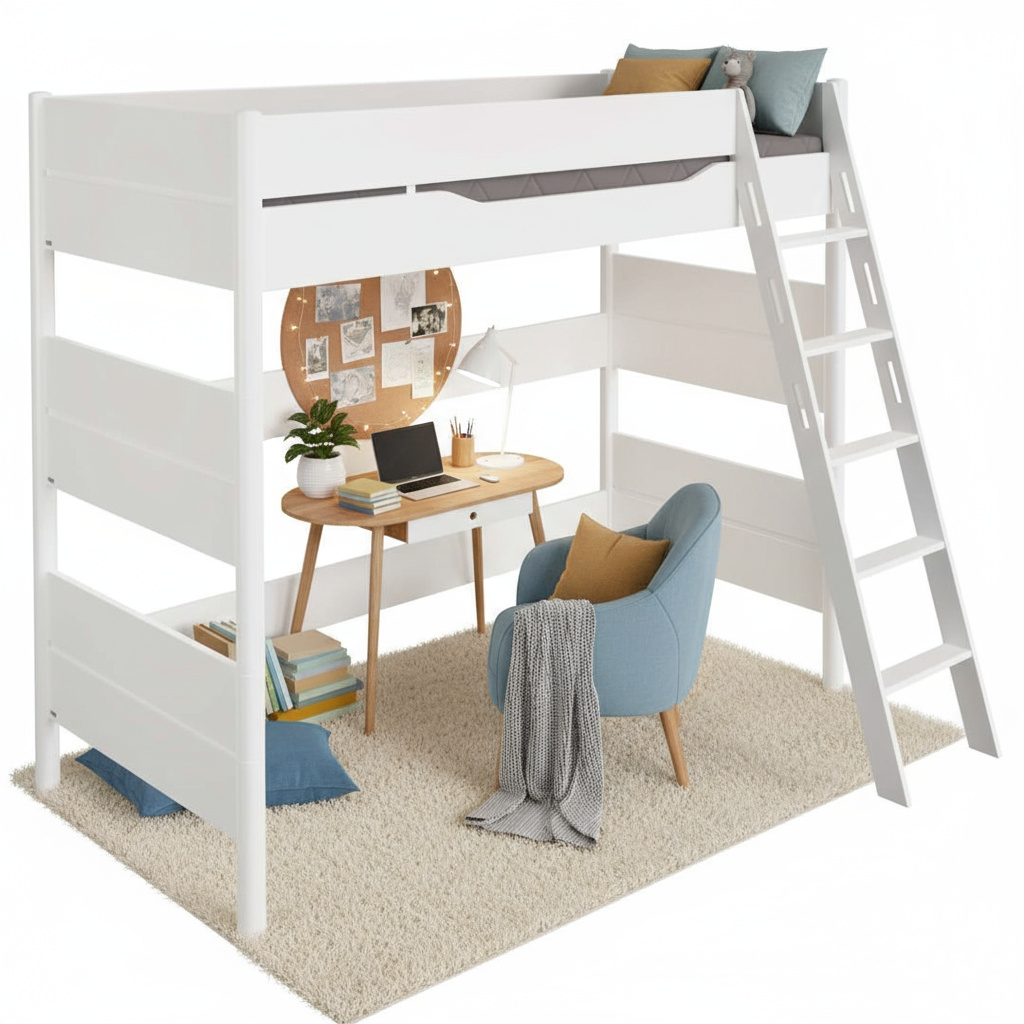 Hochbett Ylvie mit Schrägleiter, 90 x 200 cm 4