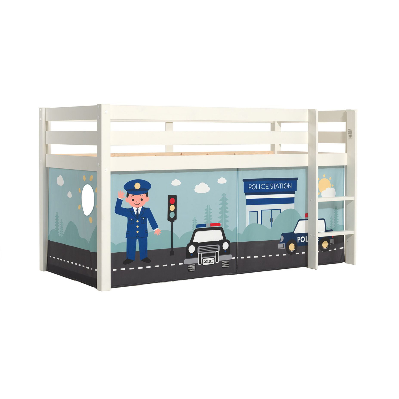 Halbhohes Bett Police Weiss