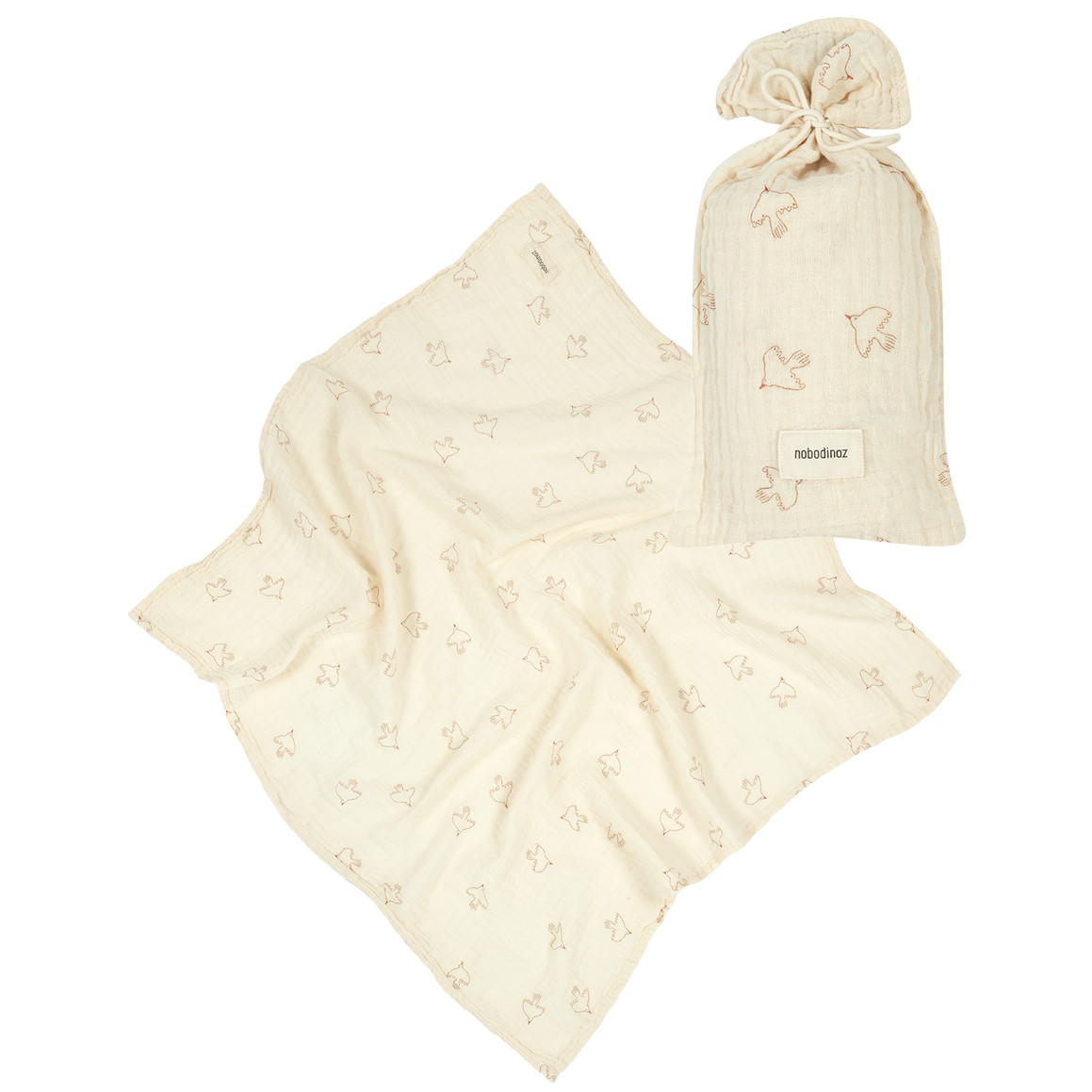 Spucktuch Wabi Sabi Brown Hoshi Birds