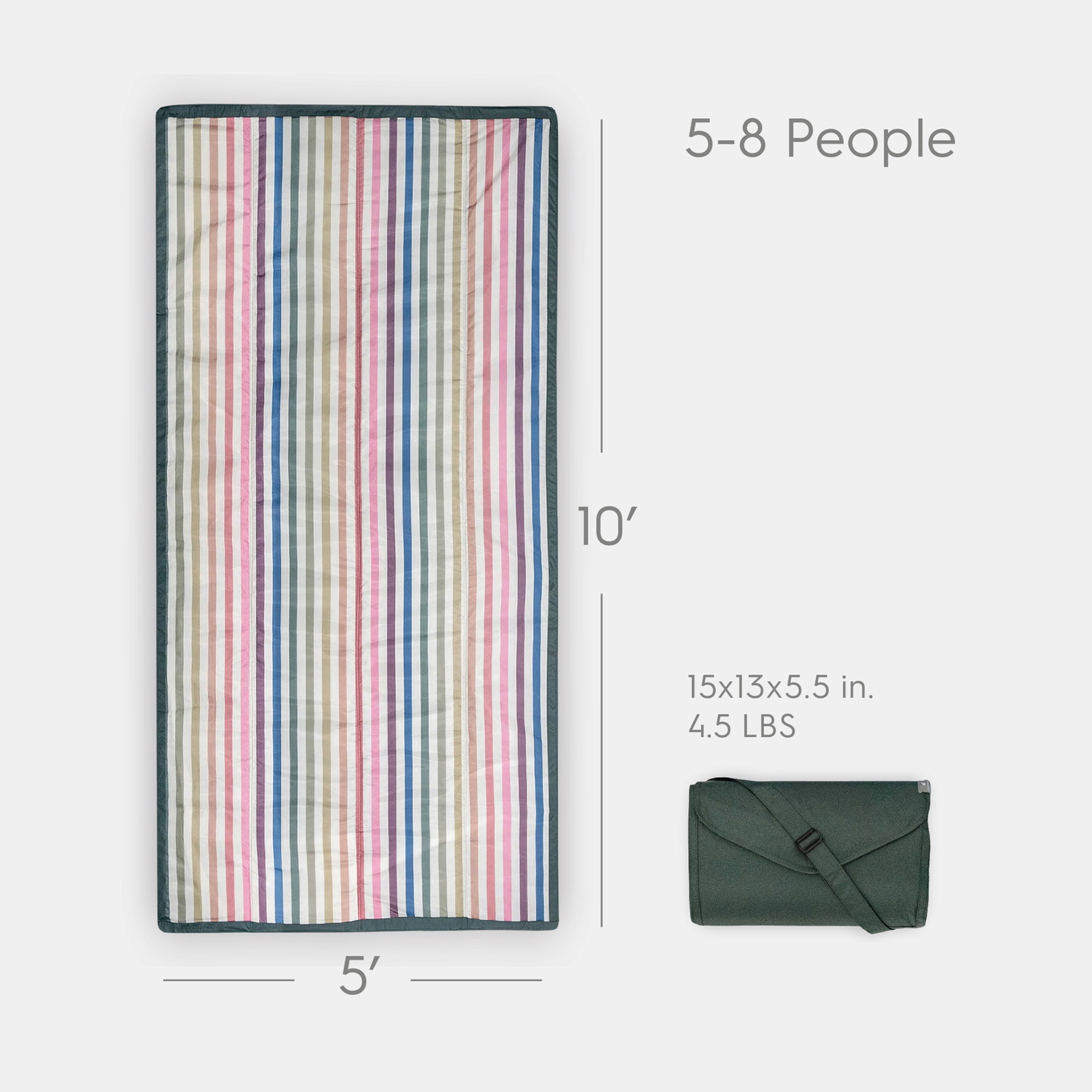 Picknick-Decke Chroma Rugby Stripe 152 x 305 cm 5