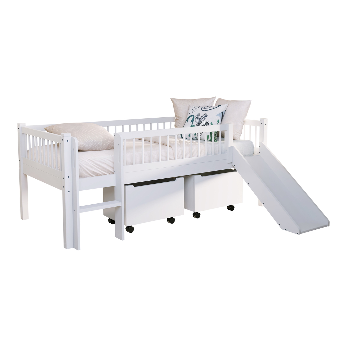 Halbhohes Bett Forrest mit Rutsche 3-teilig Set