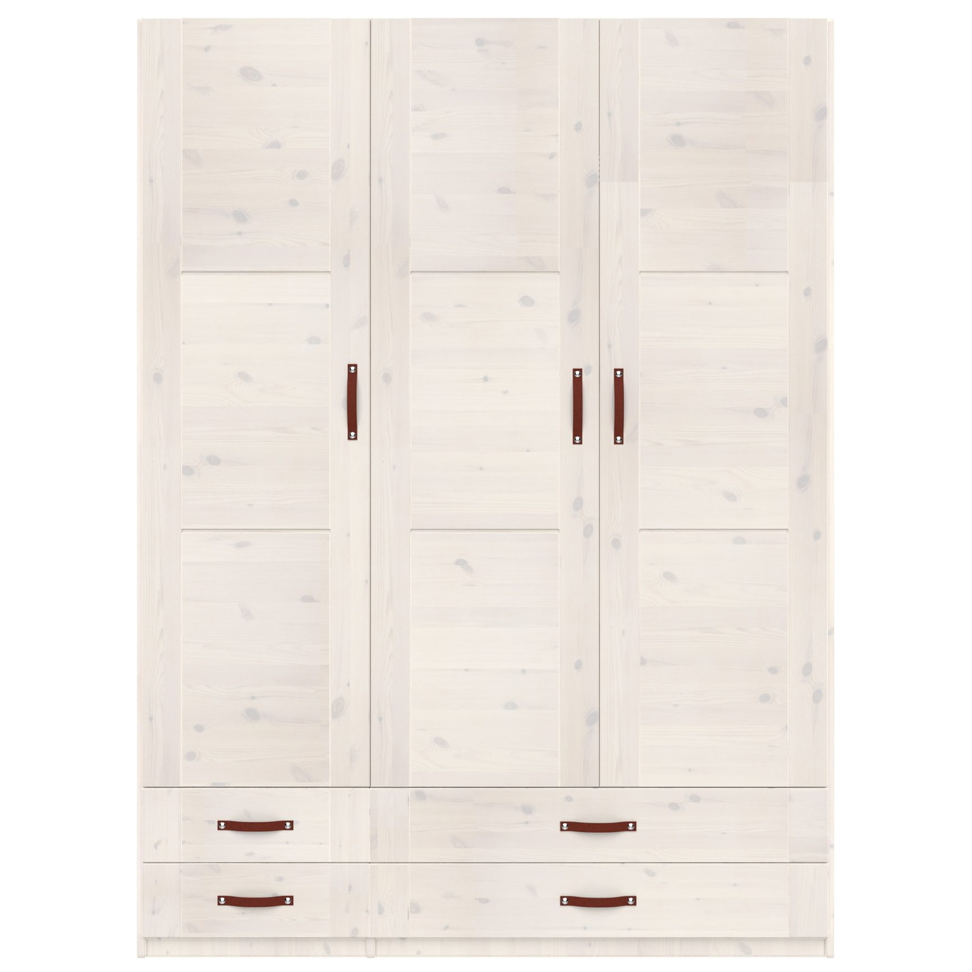 Kleiderschrank Lifetime mit Schubladen Weiss lasiert, 3-türig