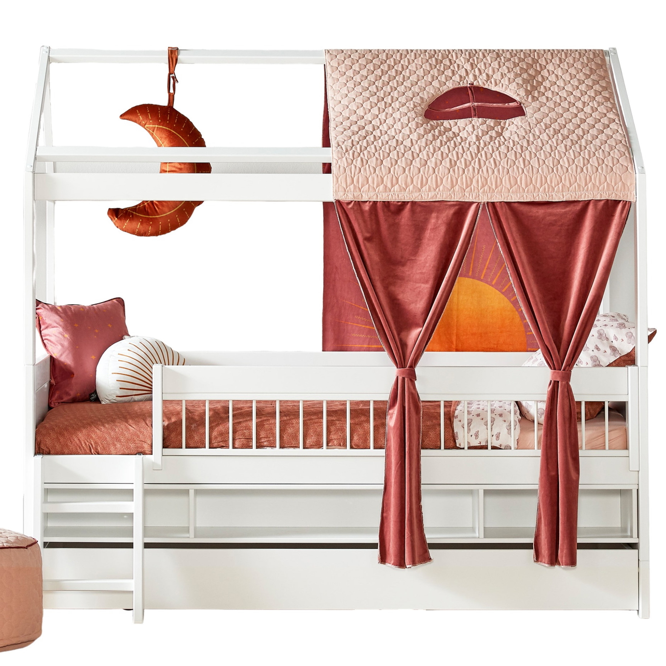 Kojenbett Sunset Dreams inkl. Dachkonstruktion Rollrost