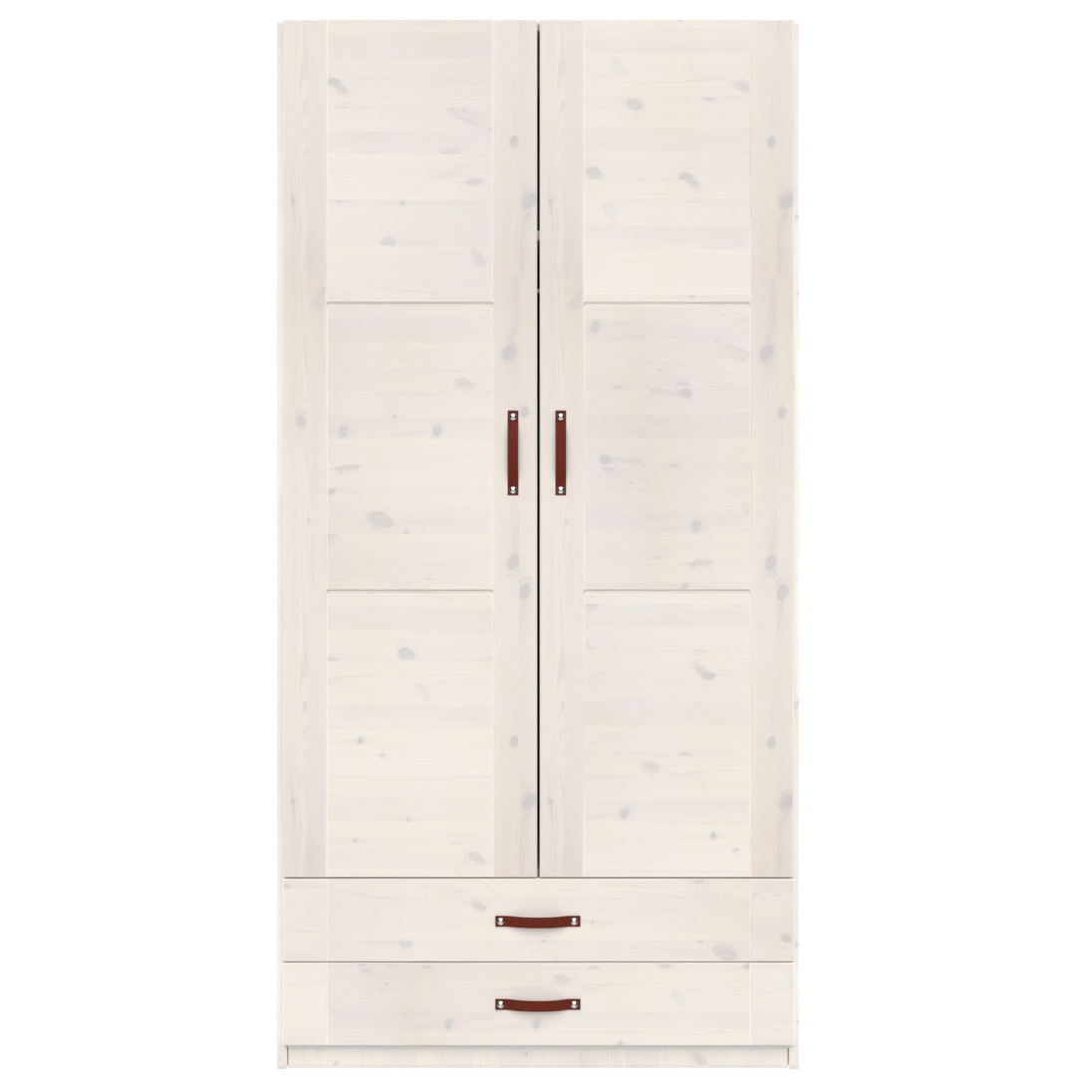 Kleiderschrank Lifetime mit Schubladen Weiss lasiert, 2-türig