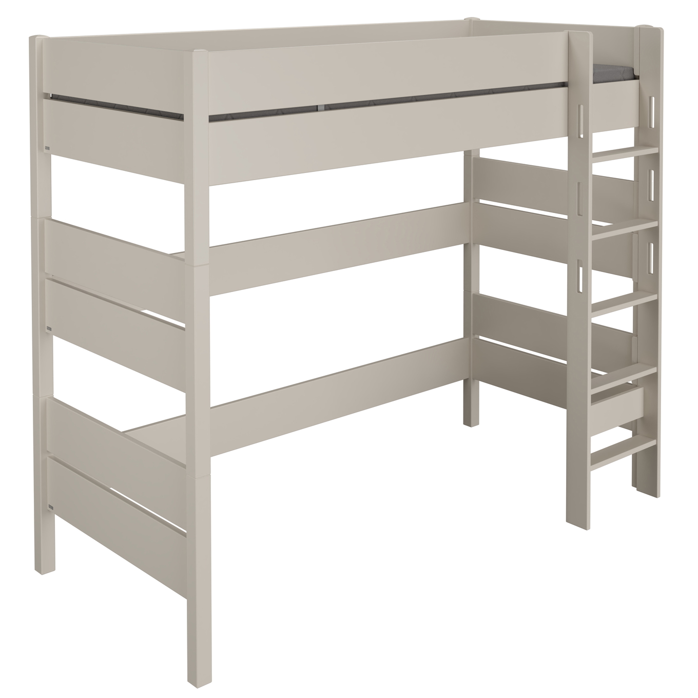 Hochbett Tiago Beige, mit gerader Leiter, 90 x 200 cm