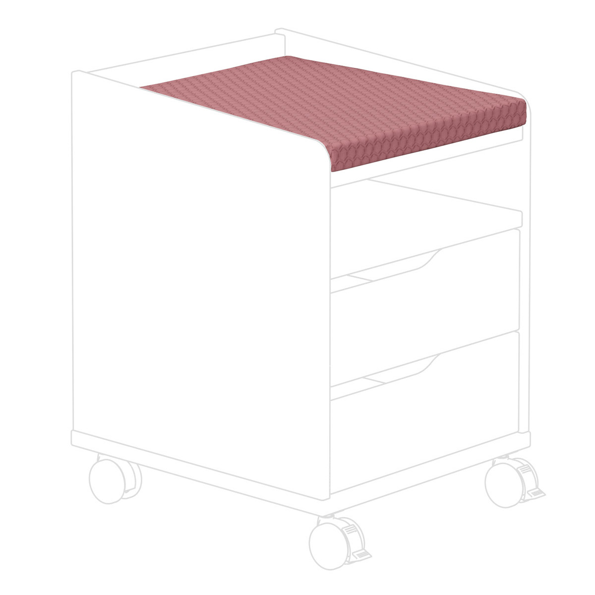 Sitzpolster WS für Rollcontainer 2S  Himbeere