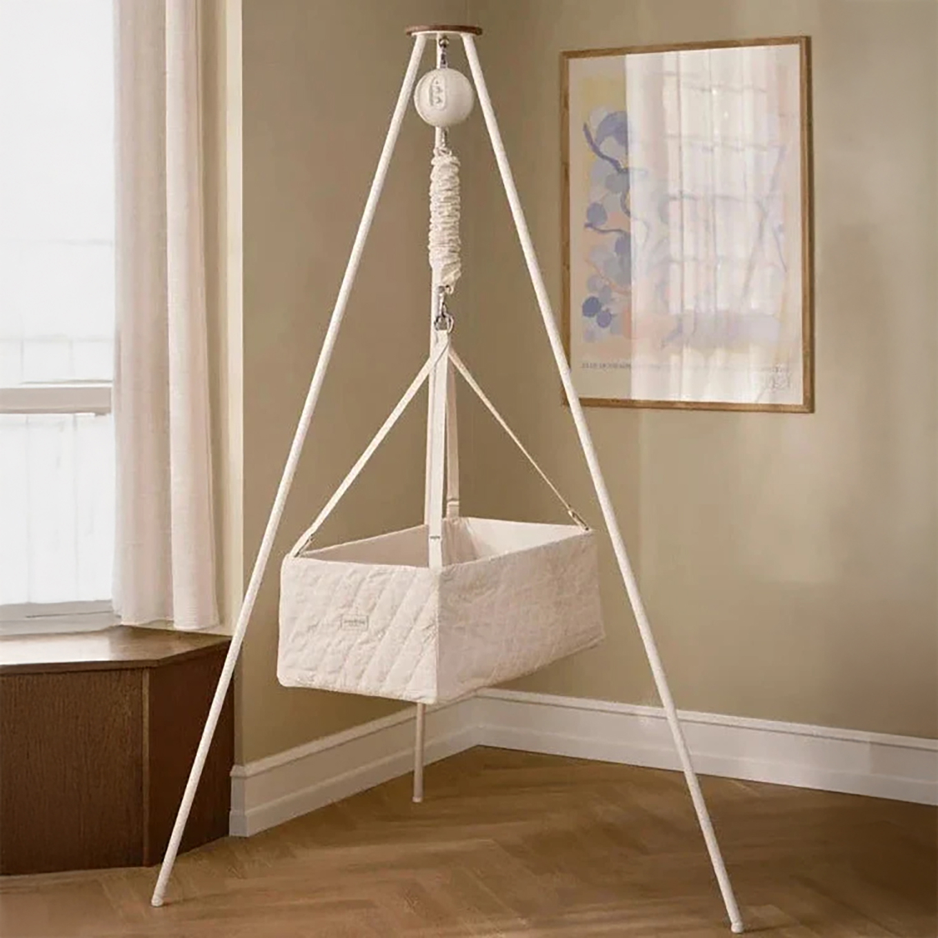 Babywiege Eckig Bundle Connect Nature Weiss #2