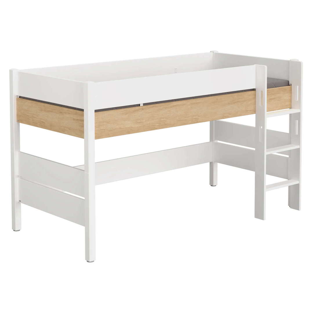 Halbhohes Bett Kira Nebraska mit gerader Leiter, 90 x 200 cm