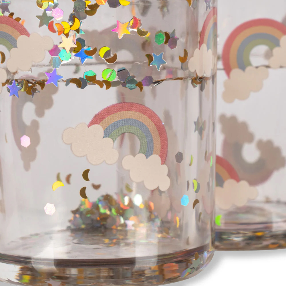 Becher 2er Set Rainbow mit Glitzer #2