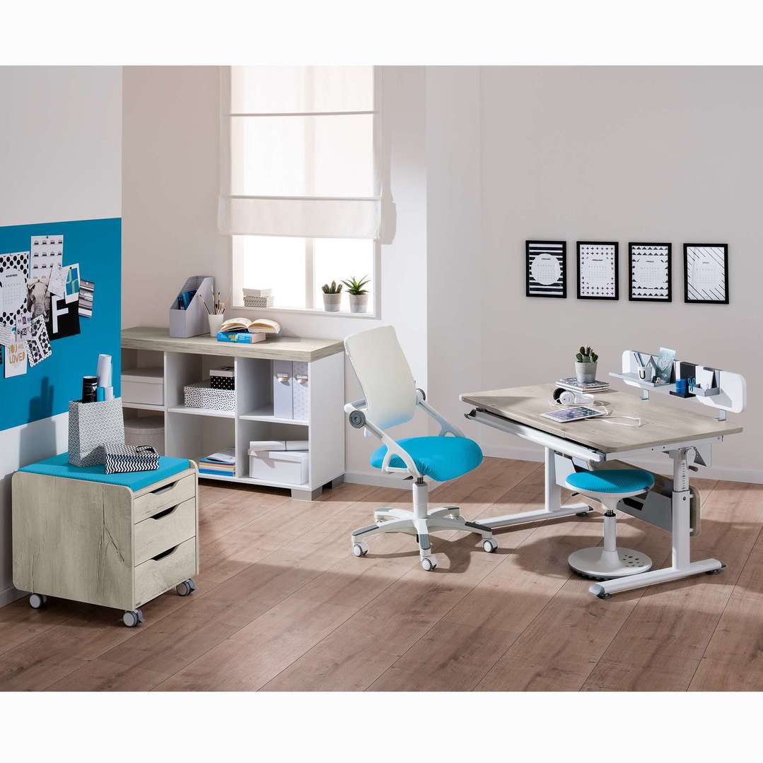 Schreibtisch Diego 120 Weiss Beige 2