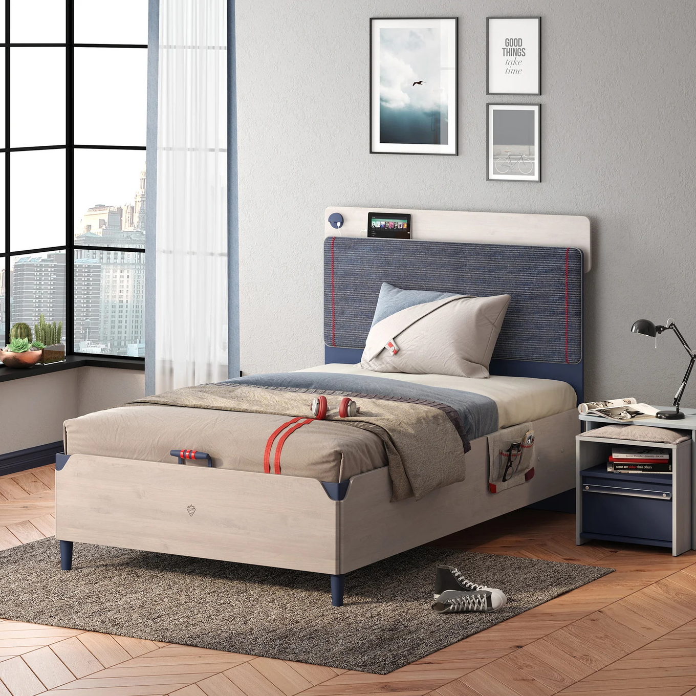 Bett Trio mit Stauraum, Line, 120 x 200 cm #2