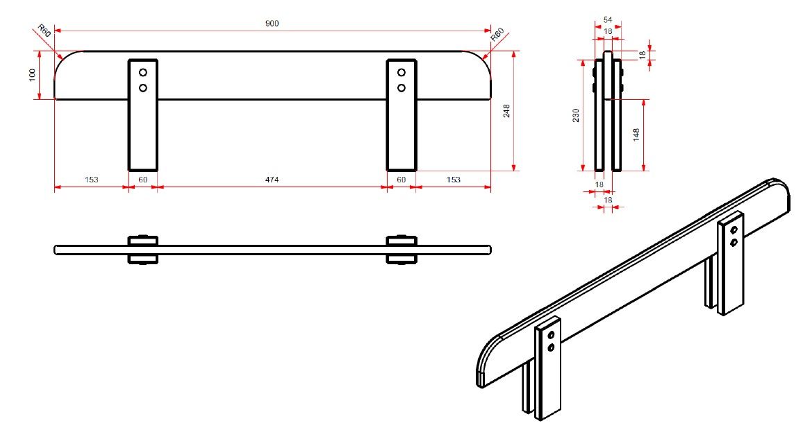 Bett Kiddy inkl. Absturzsicherung Weiss 6