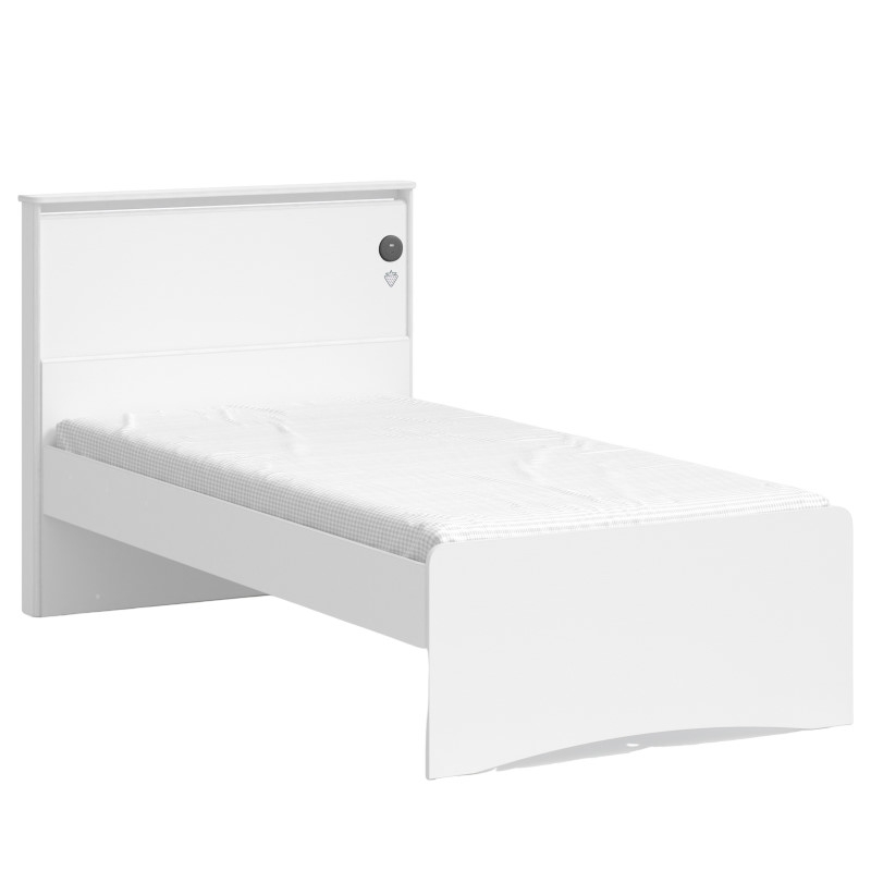 Bett White Standard, mit Kopfteil, 100 x 200 cm 1
