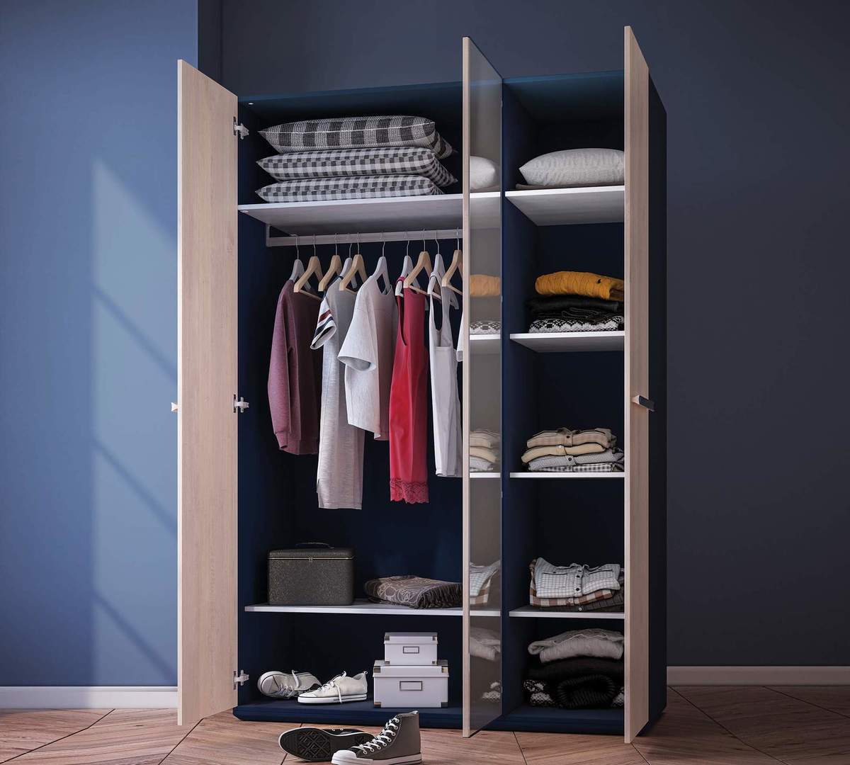 Kleiderschrank Trio 3-türig 3