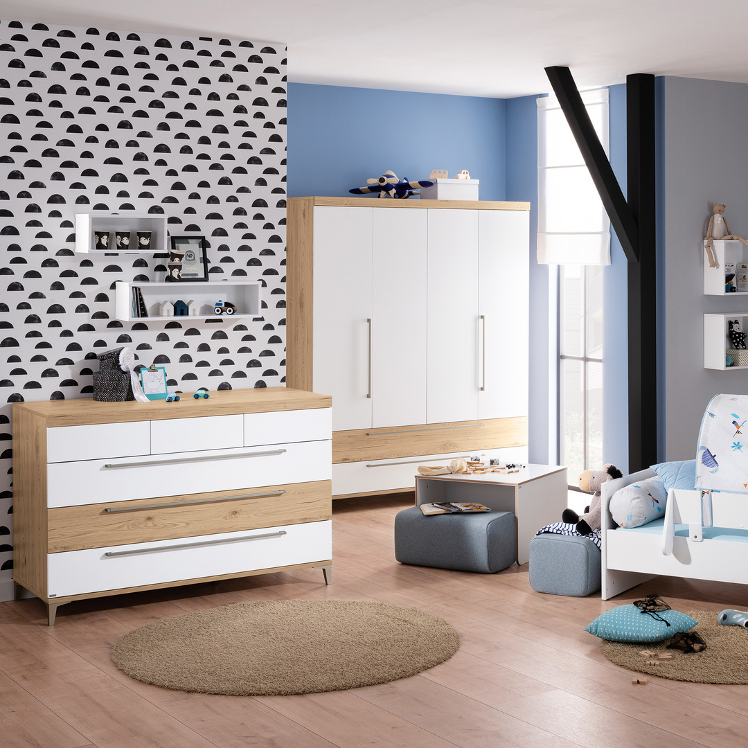 Kommode Remo Breit Weiss, Holz 8