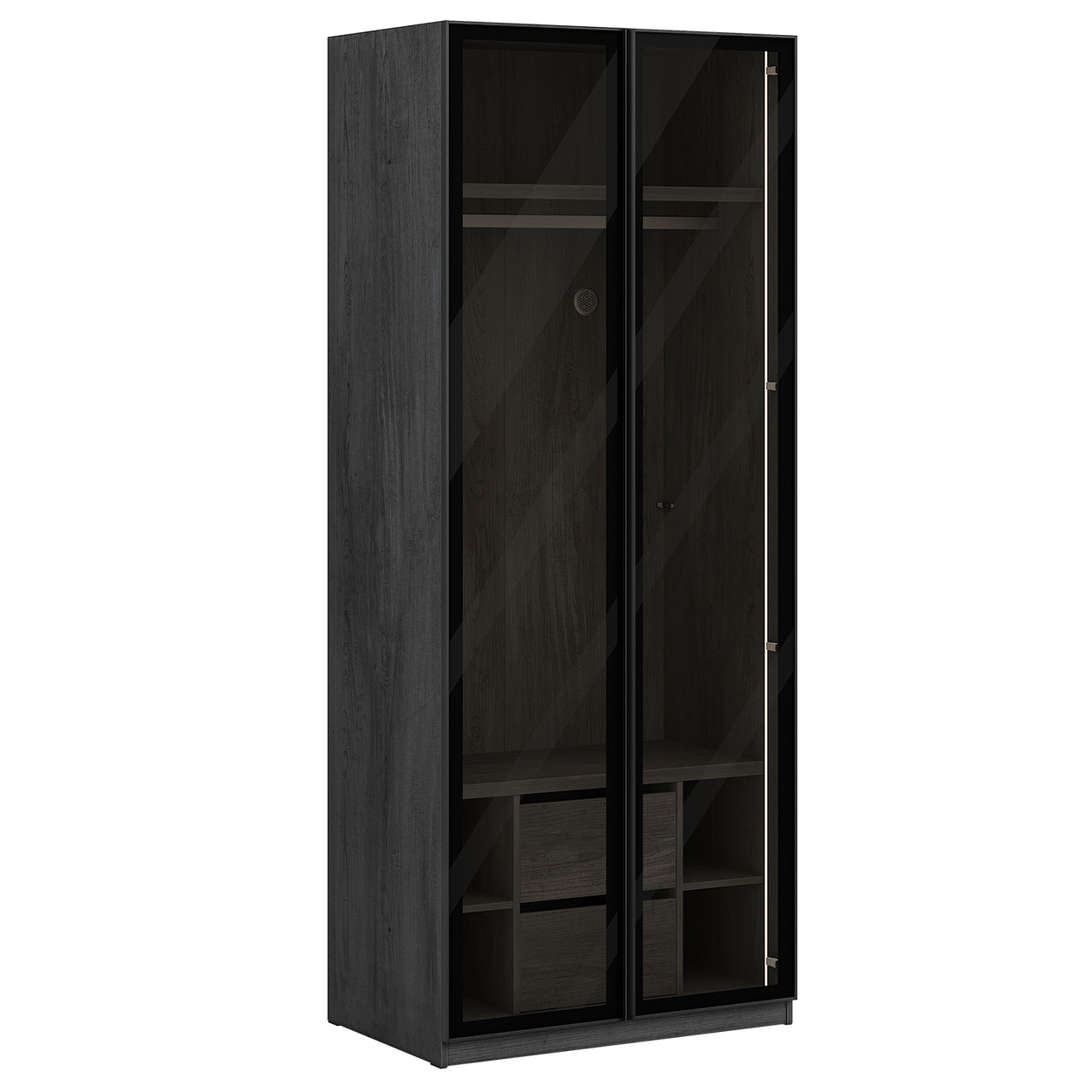 Kleiderschrank Black Glass Door 2-türig