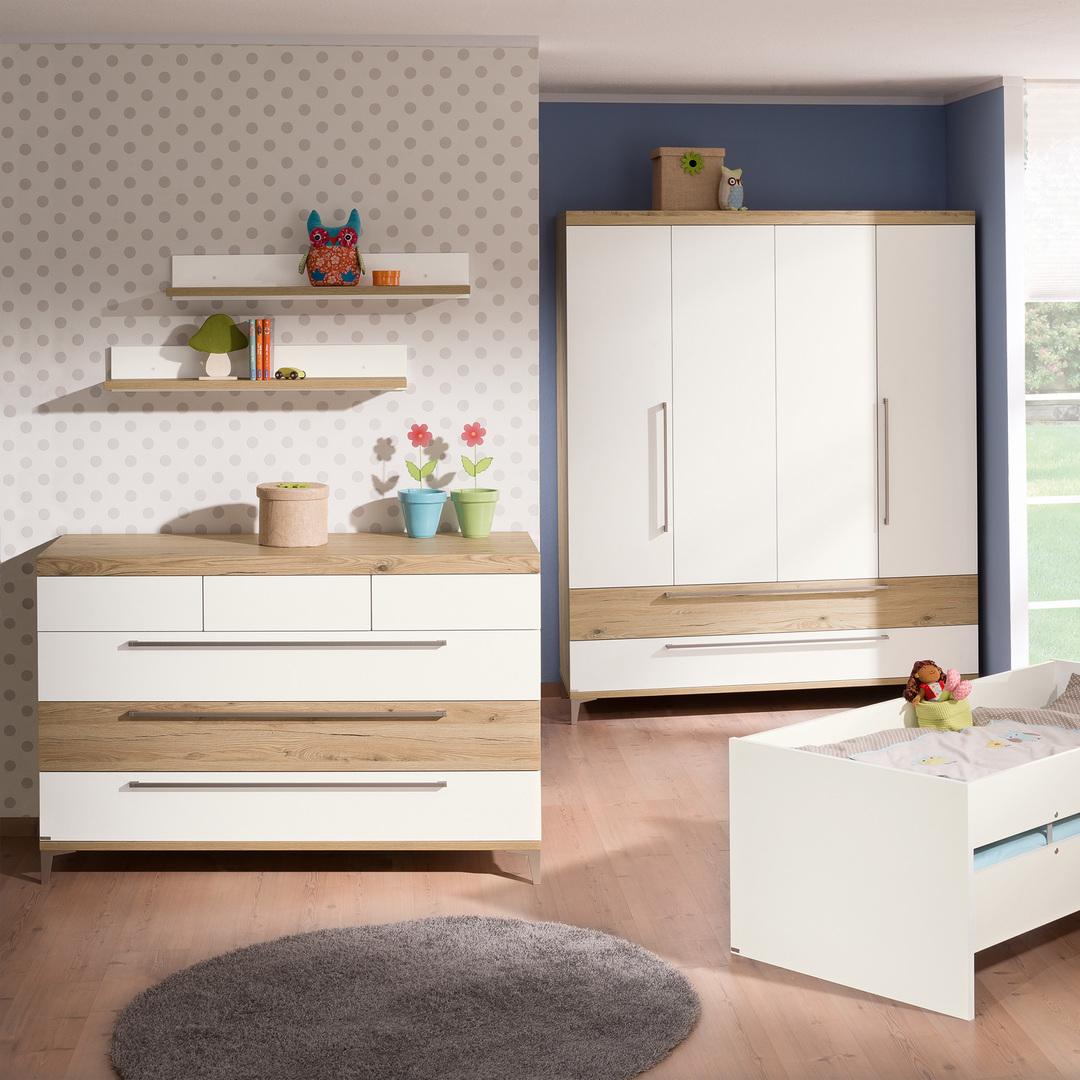 Kommode Remo Breit Weiss, Holz 4