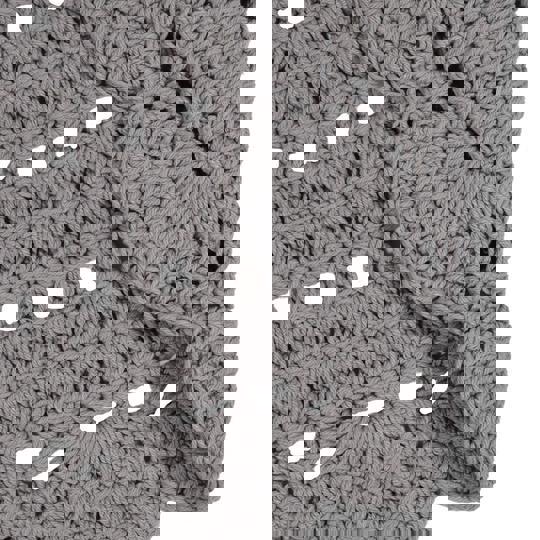 Häkelteppich Alma Grau, 120 x 120 cm 4