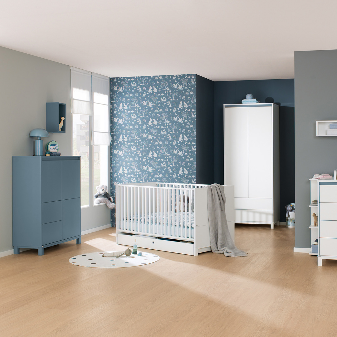 Kleiderschrank Olli mit Schubladen 2-türig Blau 2