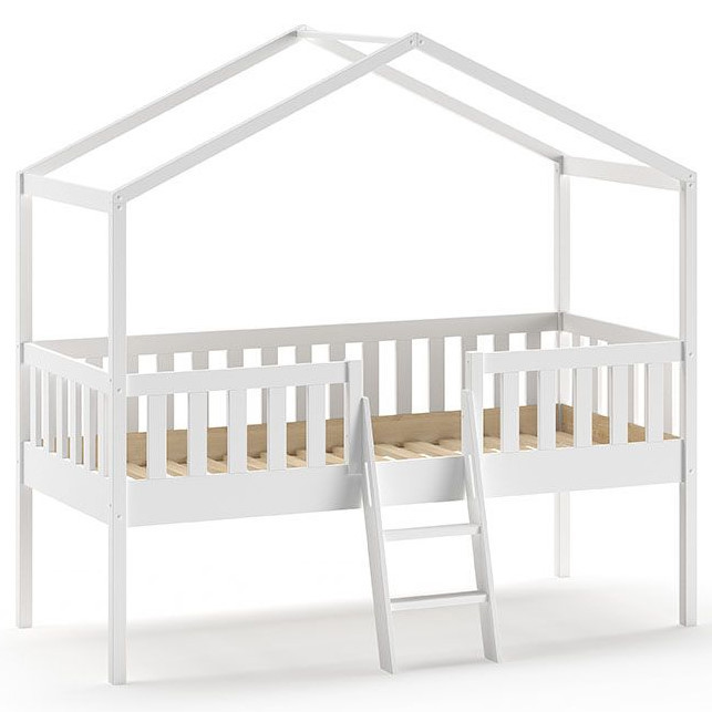 Hausbett Dallas mit Leiter Weiss 1