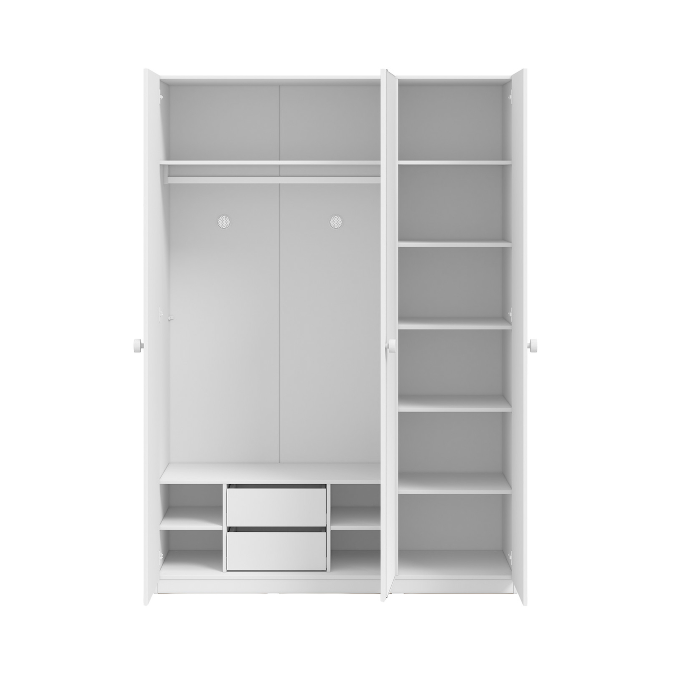 Kleiderschrank Varia White 3-türig mit Spiegel 5