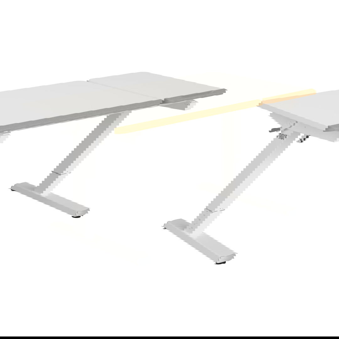 Schreibtisch Teenio 130 GT Weiss Platte Rechts Braun, Weiss 1