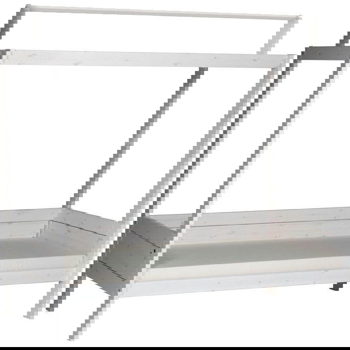 Himmelbett Lifetime mit Dachkonstruktion Weiss lasiert, Deluxe Lattenrost 1