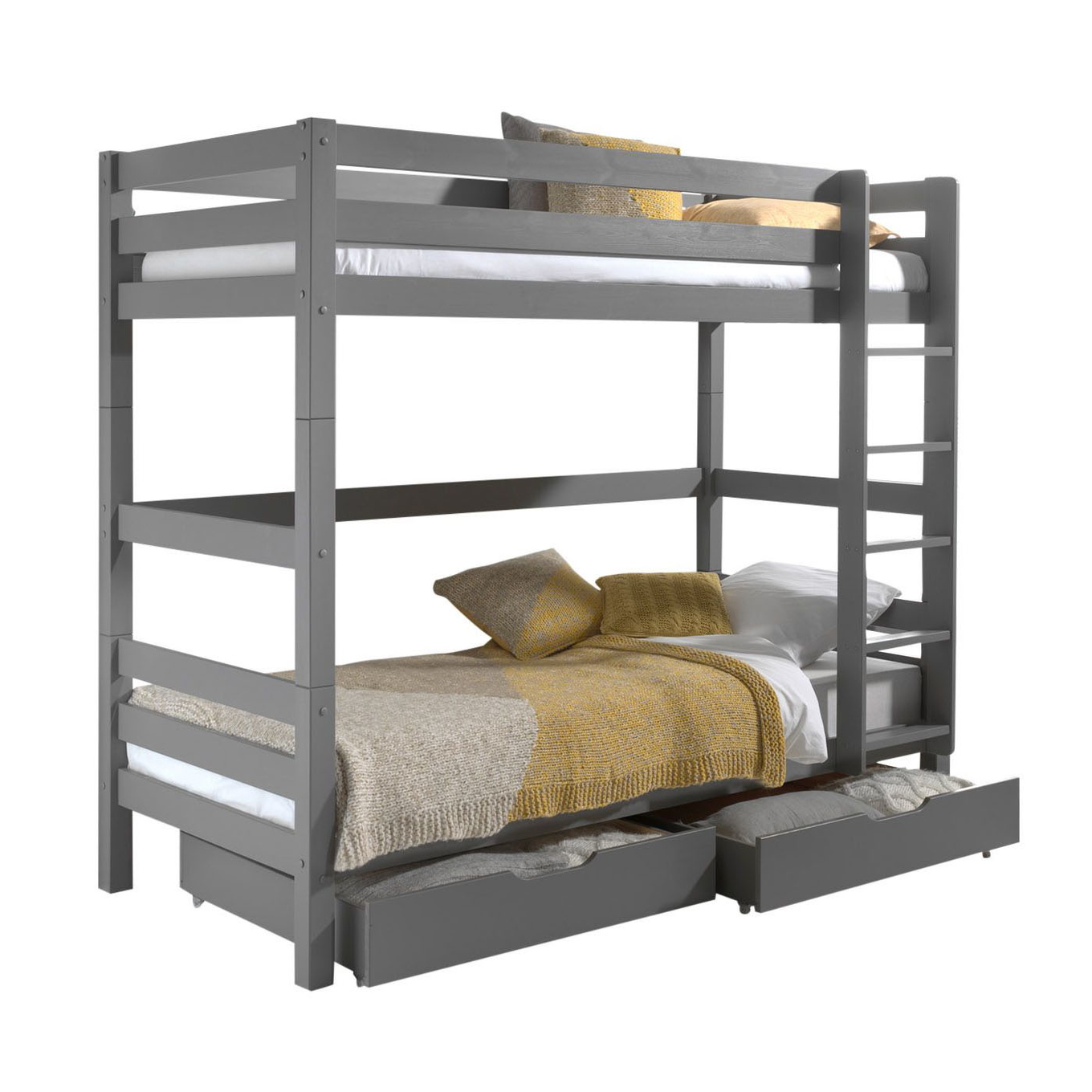 Etagenbett Pino 180 inkl. 2 Schubladen Grau