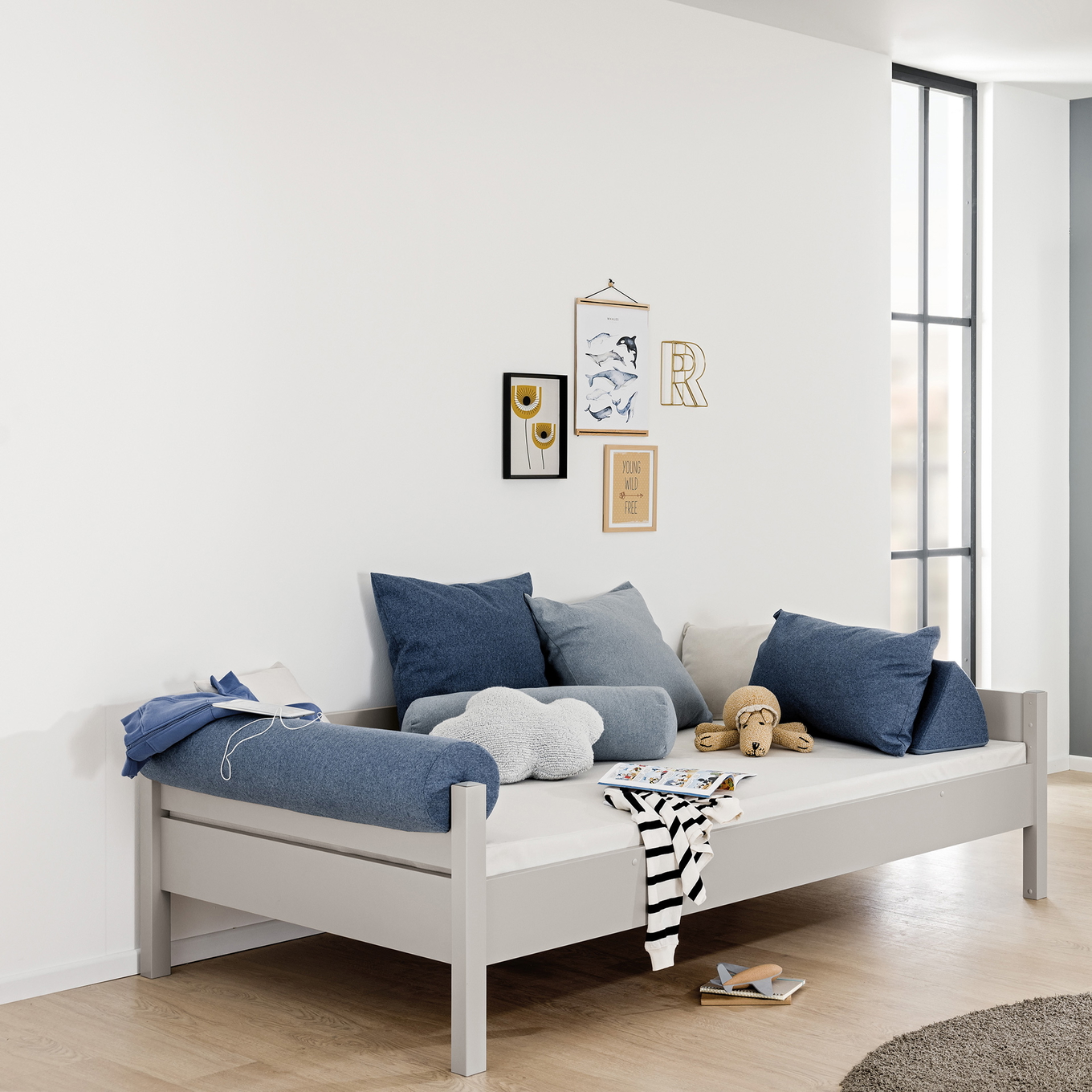 Bett Tiago Kieselgrau, 90 x 200 cm 3