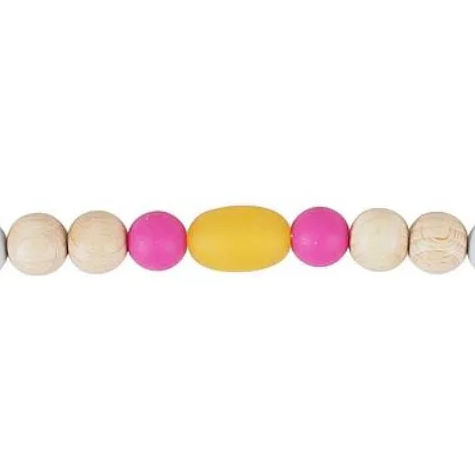 Schnullerkette Gelb Pink 2
