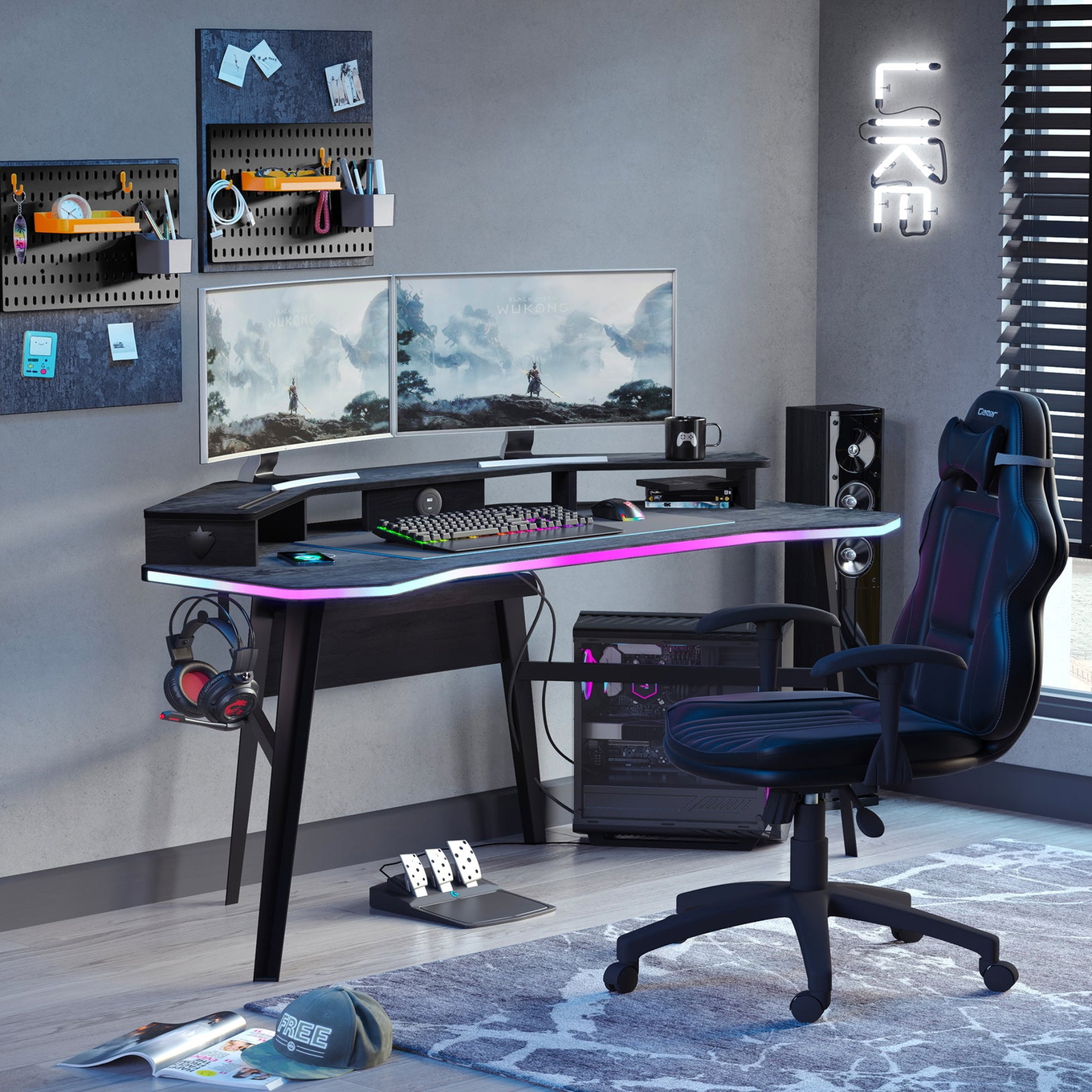 Schreibtisch Gaming Dark Metal 3