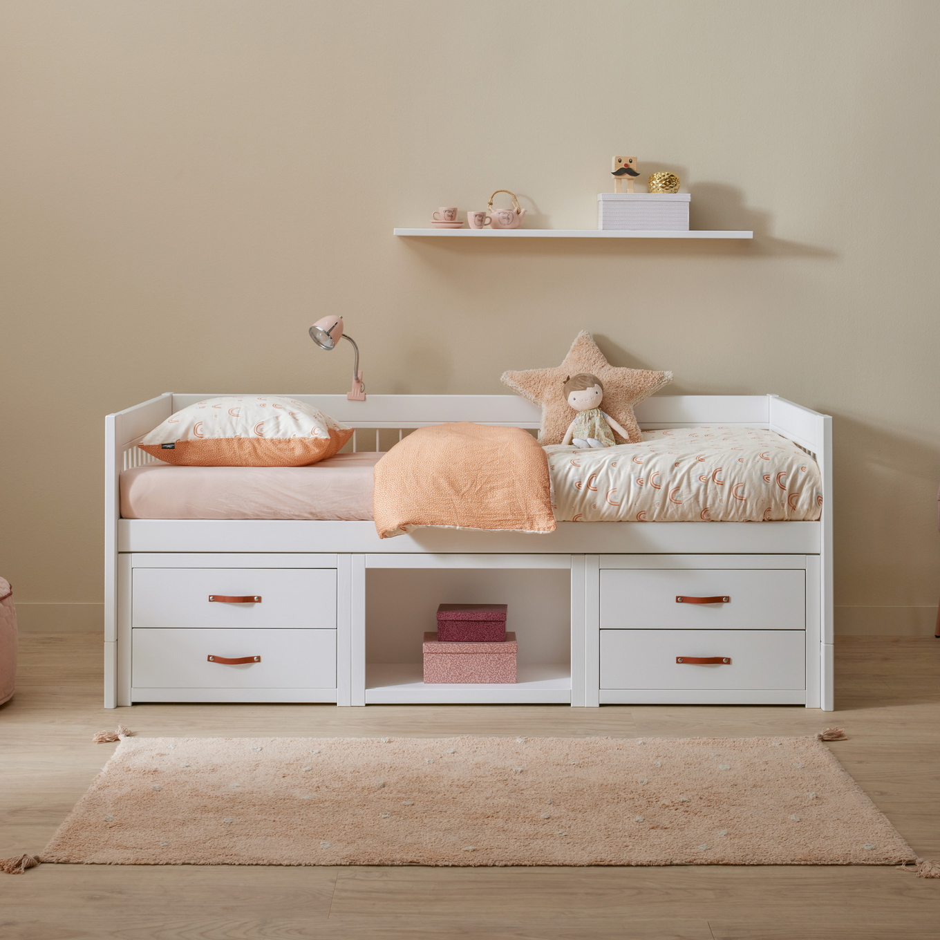 Kojenbett mit Regal und Schubladen Breeze Weiss, Deluxe Lattenrost 3