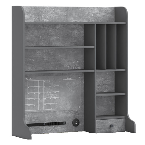 Schreibtischaufsatz Space Gray Hoch