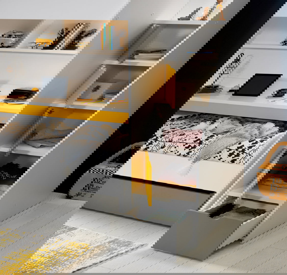 Hochbett Neo mit Treppe Gelb 4