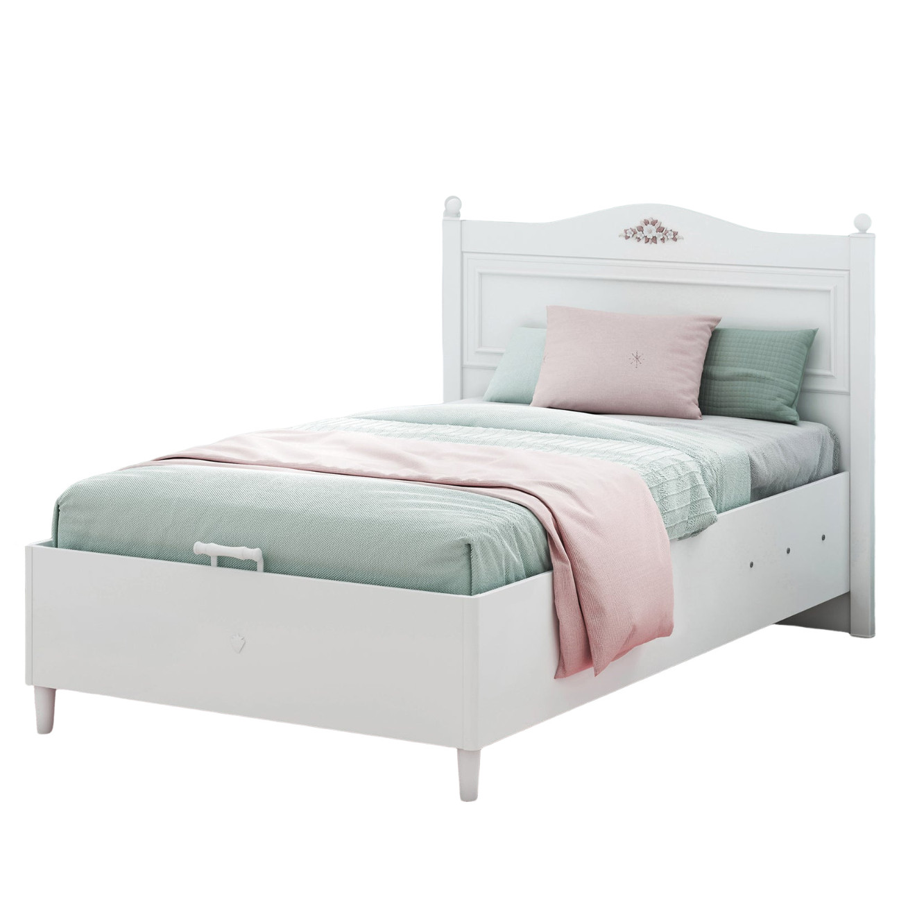 Bett Rustik mit Stauraum, 120 x 200 cm