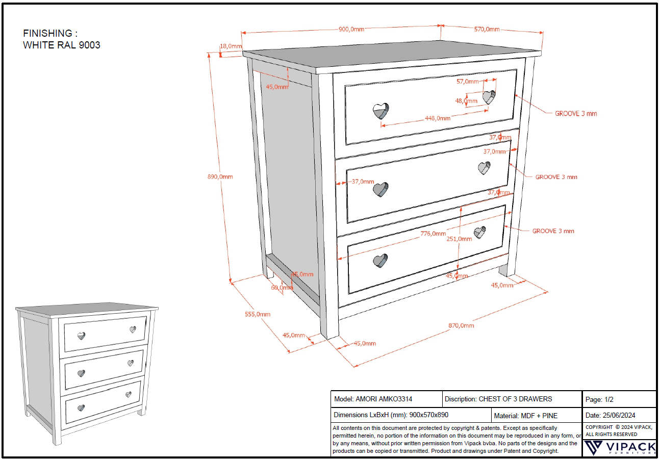 Kommode Hoch Amori 4