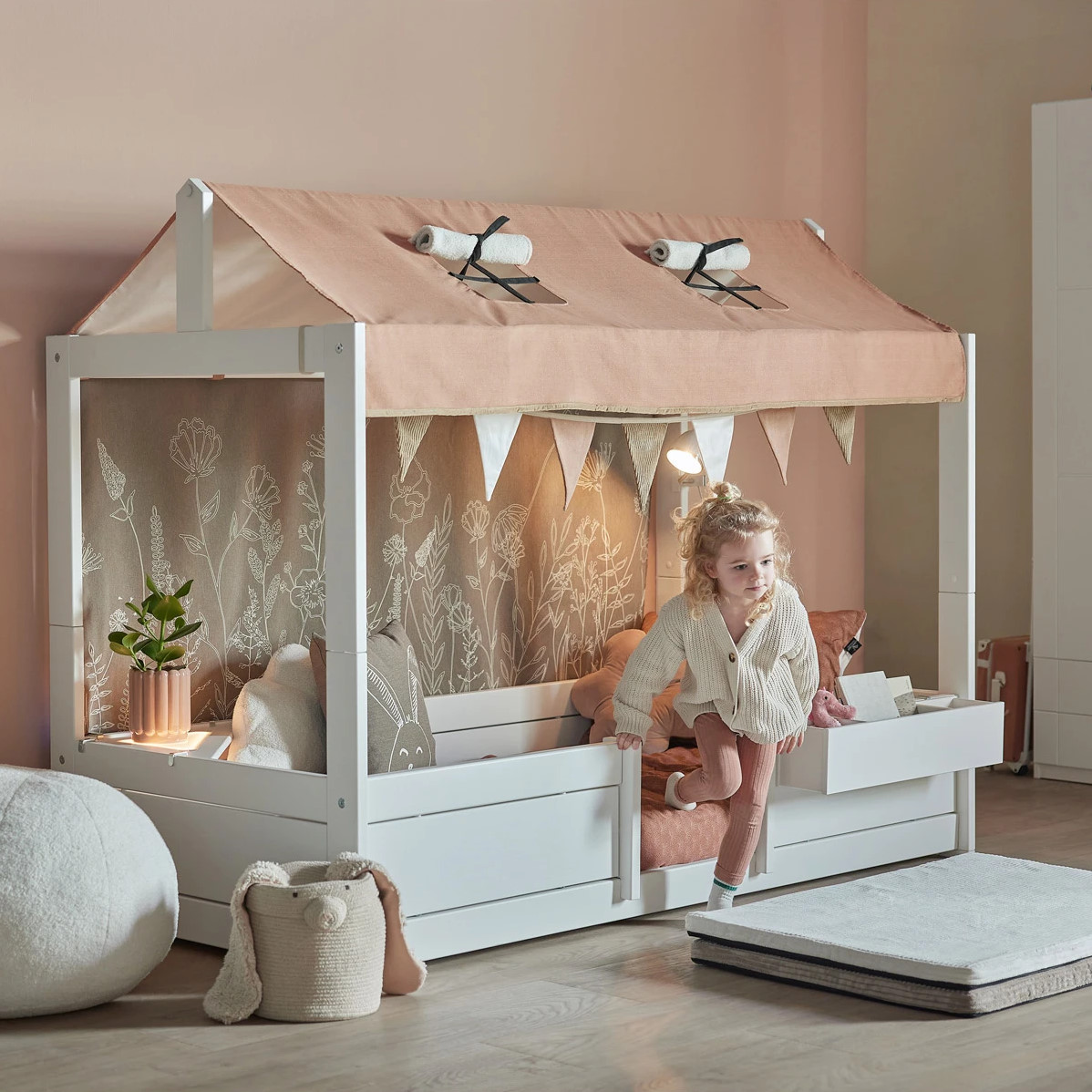 Unter- / Dachgestell Lifetime für Stoffdach 4-in-1 Bett Weiss lasiert #2