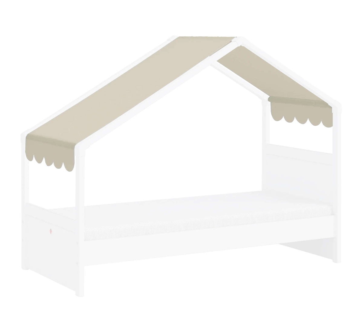 Stoffhimmel Montes für Hausbett mit Seitendach Cream 1