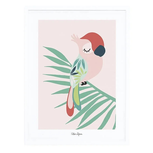 Poster Tropica Parrot Pink mit Rahmen 1